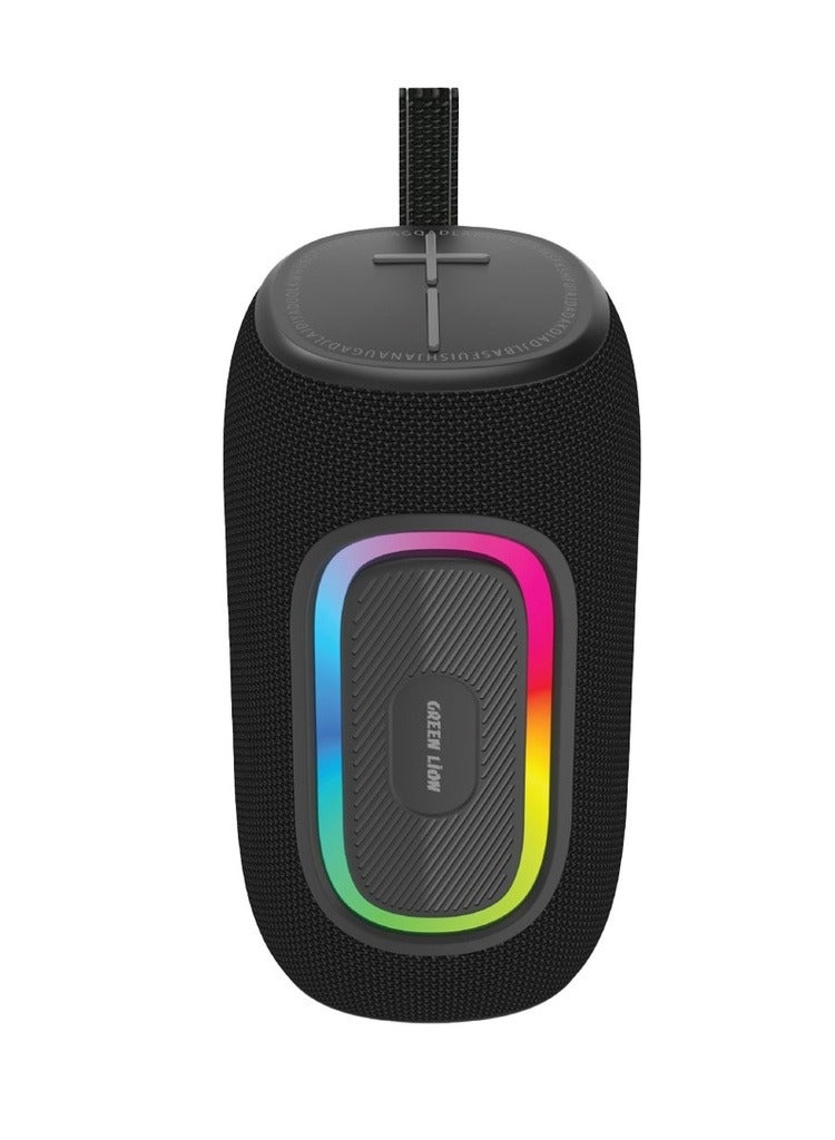 GREEN LION Pristone Pro Wireless Speaker / Dual 8W Output / 1500mAh Battery / Extra Bass / Bluetooth 5.2 / IPX6 Waterproof / RGB Lighting and 6-7 Hour Playtime for Immersive Audio Anywhere - Black - Image 1