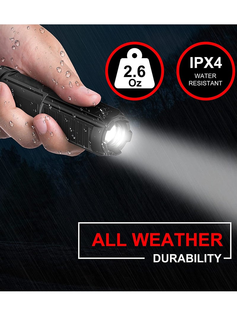 2 Pack Usb Rechargeable Flashlight Small  Bright Led Mini Flashlights, High Lumens, 4 Modes, Zoomable, The Size Of Pocket Gifts For Kids - Image 2