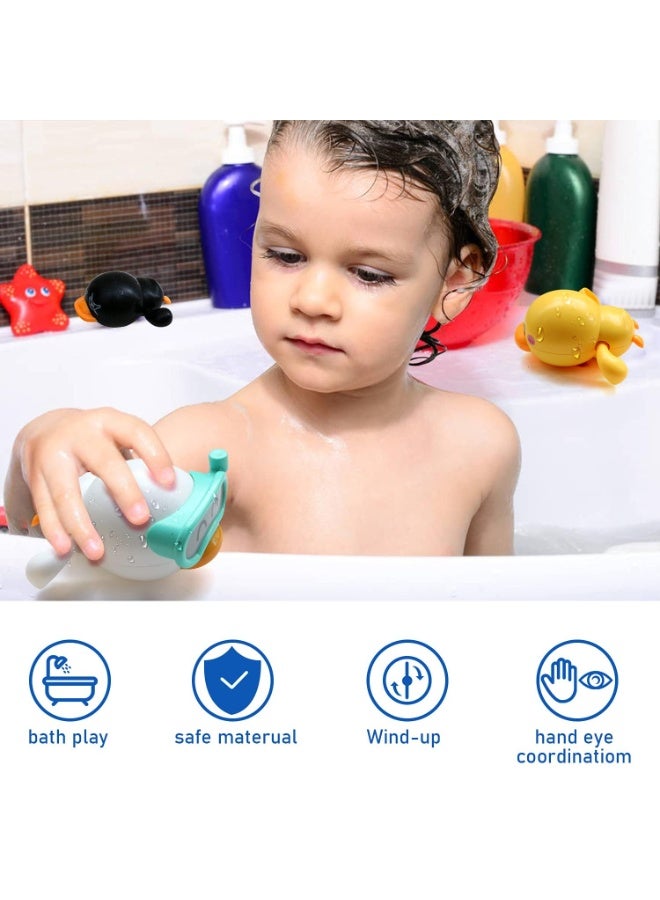 Baby Bath Toys, 3 Pcs Wind Up Duck Bathtub Toys for Toddlers 1-3 Years Old, Floating Pool Games, Water Toys for Swimming for Boys and Girls - Image 3