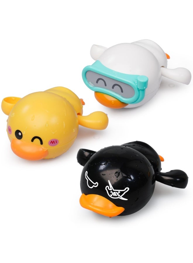 Baby Bath Toys, 3 Pcs Wind Up Duck Bathtub Toys for Toddlers 1-3 Years Old, Floating Pool Games, Water Toys for Swimming for Boys and Girls - Image 1