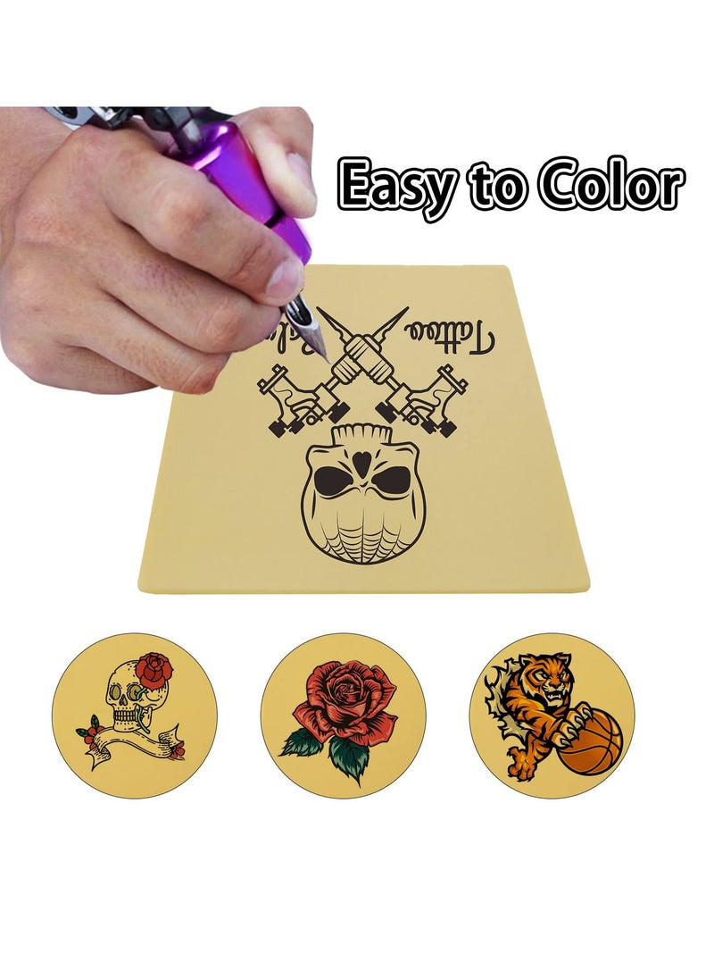 ARC 3mm Tattoo Practice Skin, 3 Pcs 12x8" 3mm Thick Silicone Fake Skin Blank Double Sides Soft Skin, Tattooing Microblading Eyebrow Lip Practice Sheet for Beginners and Artists (3Pcs I 3mm)  - Image 2