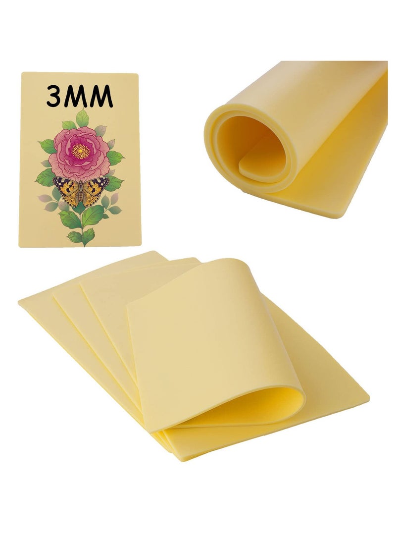 ARC 3mm Tattoo Practice Skin, 3 Pcs 12x8" 3mm Thick Silicone Fake Skin Blank Double Sides Soft Skin, Tattooing Microblading Eyebrow Lip Practice Sheet for Beginners and Artists (3Pcs I 3mm)  - Image 1