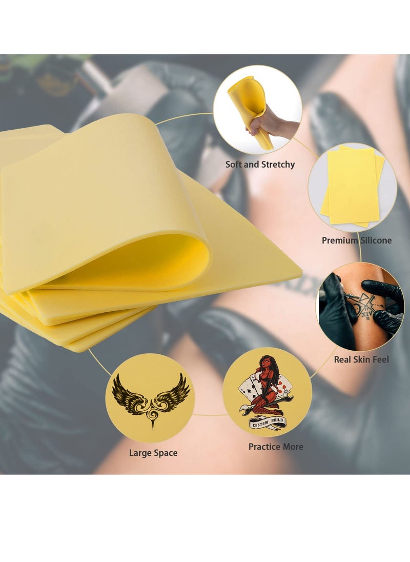 ARC 3mm Tattoo Practice Skin, 3 Pcs 12x8" 3mm Thick Silicone Fake Skin Blank Double Sides Soft Skin, Tattooing Microblading Eyebrow Lip Practice Sheet for Beginners and Artists (3Pcs I 3mm)  - Image 4