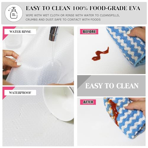 Daixers 10Pcs Refrigerator Liners, Washable Fridge Liner Shelf Mats Refrigerator Pads for Cupboard Cabinet Drawer Home Kitchen Accessories Organization (Clear) - Image 4