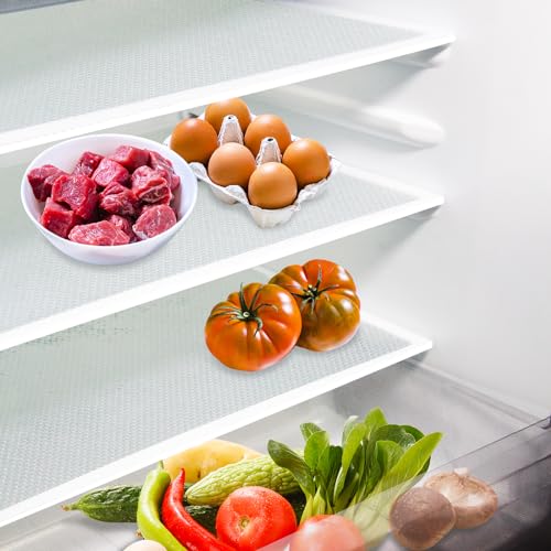 Daixers 10Pcs Refrigerator Liners, Washable Fridge Liner Shelf Mats Refrigerator Pads for Cupboard Cabinet Drawer Home Kitchen Accessories Organization (Clear) - Image 1