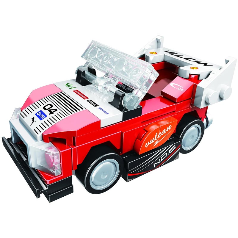 ThinkerPlace 8-in-1 Speed Racing Cars Vulcan (99 Pieces) | Learn About Electric Vehicles | Building Block Set for Kids Age 6+ | STEM Educational Toy | Build, Collect & Create Big-Size Racing Car - Image 1