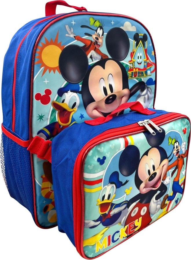 روز حقيبة ظهر ديزني ميكي ماوس مقاس 16 بوصة مع صندوق غداء قابل للفصل (ميكي - بيت المرح) - Image 2
