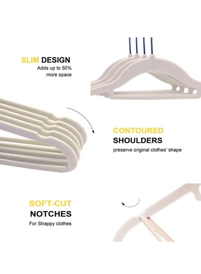 بلومنغ تايم 1 مجموعة من 100 قطعة المخملية الشماعات يمكن استدارة 360 درجة لتوفير مساحة دسم الأبيض - Image 2