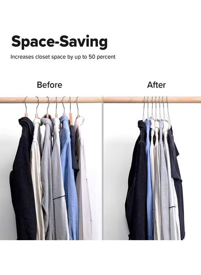 بلومنغ تايم 1 مجموعة من 100 قطعة المخملية الشماعات يمكن استدارة 360 درجة لتوفير مساحة دسم الأبيض - Image 5