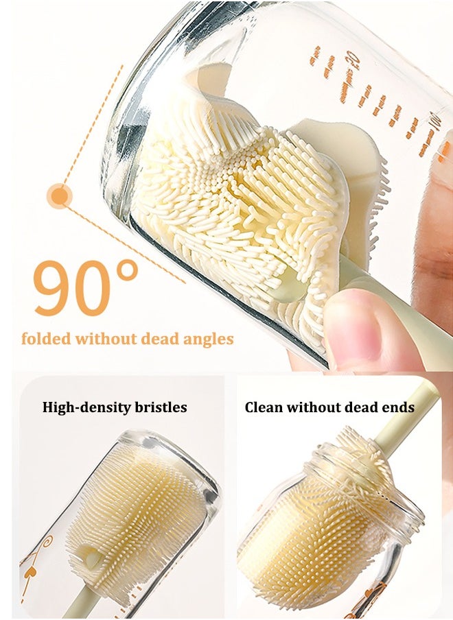 Aissiora Baby bottle cleaning brush set, 5-in-1 bottle cleaning brush, Multi functional bottle brush, Baby pacifier brush, Baby bottle cleaner, Comes with bottle drying rack and storage box  - Image 5