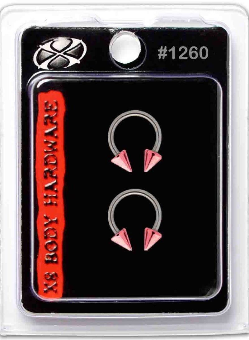 إكس 8 بودي هاردوير الفولاذ المقاوم للصدأ الجراحي 316L سبايك دائري وردي أكريليك - Image 2