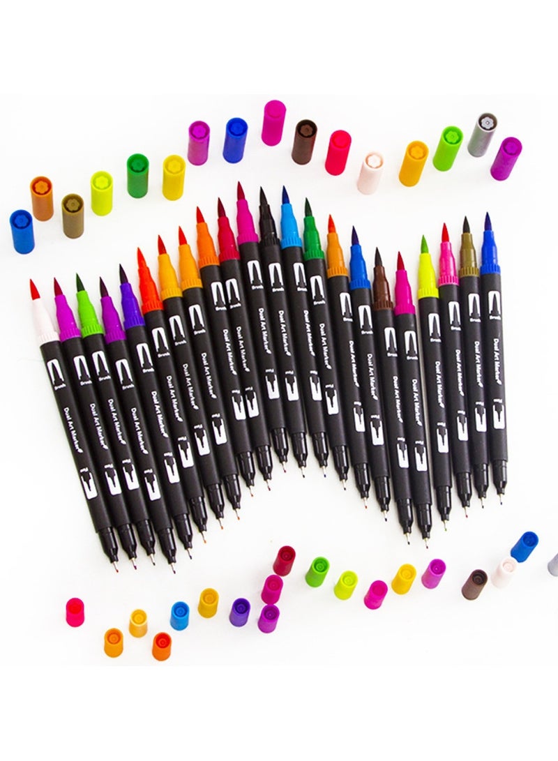 Huitich 48 Pcs Dual Brush Pens Set with Zipper Case for Drawing and Coloring - Image 5