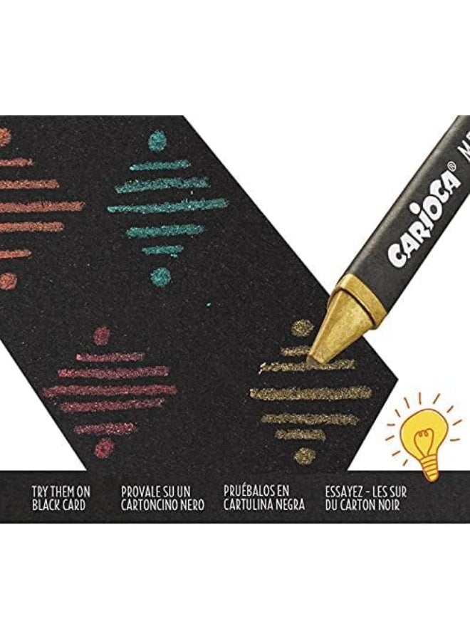 كاريوكا علبة أقلام تلوين معدنية من كاريوكا، 8 قطع من أقلام الشمع - Image 2