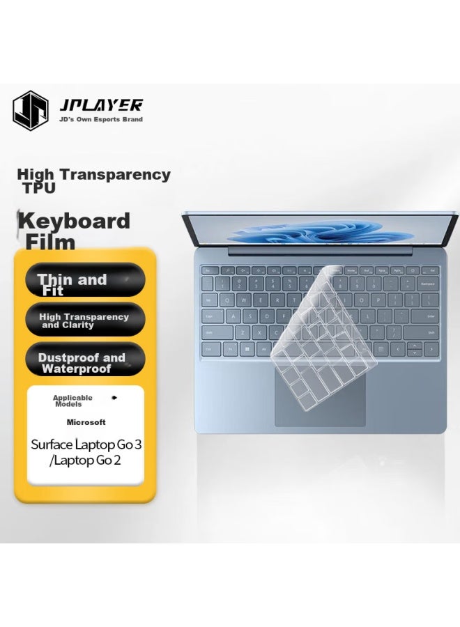 Jplayer فيلم حماية لوحة مفاتيح لابتوب جاي بلاير مايكروسوفت سيرفيس لابتوب جو 3/لابتوب جو 2، فيلم شفاف عالي الشفافية رقيق غير مرئي، غطاء مضاد للأوساخ ومقاوم للماء والغبار - Image 1
