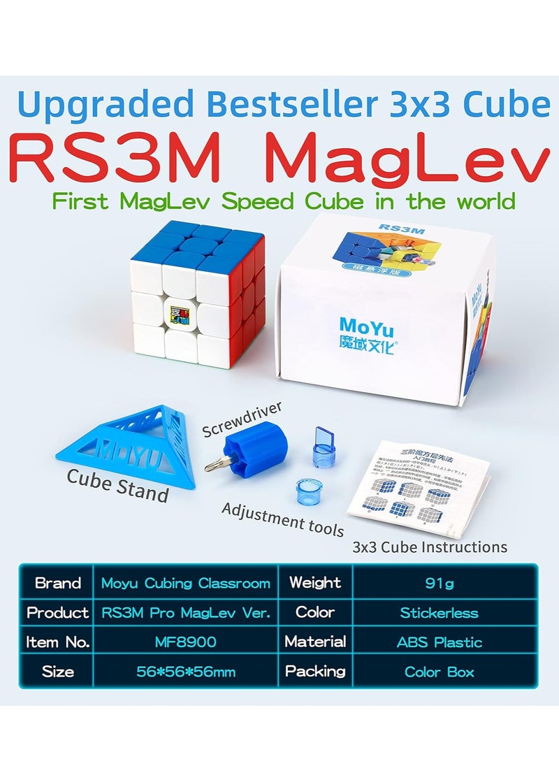 Cuber Shop Moyu RS3M 2021 Maglev 3x3 Magnetic Speed ​​Cube, Professional Upgraded Version 2020 (Pro Version)