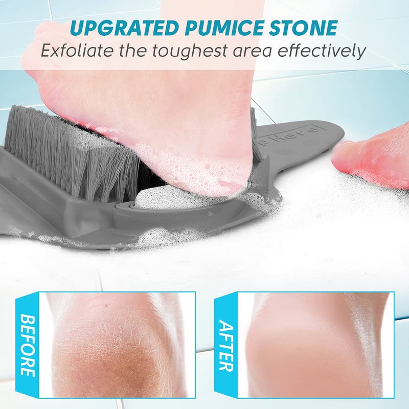 BESKAR Shower Foot Scrubber Mat with Pumice Stone, Cleans, Exfoliates & Smooths Your Foot Without Bending in The Shower or Bathtub, Foot Dead Skin & Callus Remover, Upgraded Non-Slip Suction Cups - Image 5