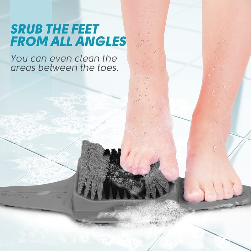 BESKAR Shower Foot Scrubber Mat with Pumice Stone, Cleans, Exfoliates & Smooths Your Foot Without Bending in The Shower or Bathtub, Foot Dead Skin & Callus Remover, Upgraded Non-Slip Suction Cups - Image 4