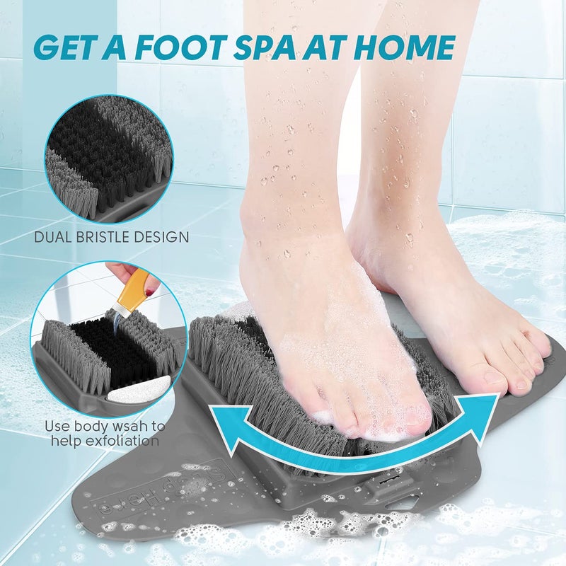 BESKAR Shower Foot Scrubber Mat with Pumice Stone, Cleans, Exfoliates & Smooths Your Foot Without Bending in The Shower or Bathtub, Foot Dead Skin & Callus Remover, Upgraded Non-Slip Suction Cups - Image 3