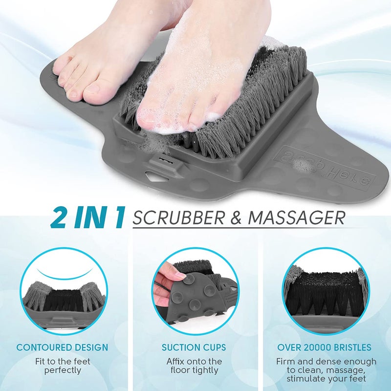 BESKAR Shower Foot Scrubber Mat with Pumice Stone, Cleans, Exfoliates & Smooths Your Foot Without Bending in The Shower or Bathtub, Foot Dead Skin & Callus Remover, Upgraded Non-Slip Suction Cups - Image 2
