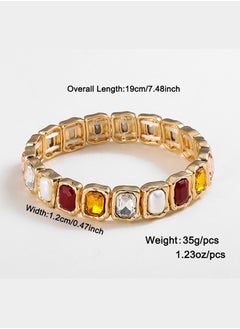 HaveDream High Quality And Exquisite Women's Alloy Bracelet, Colored Glass Diamond Temperament Bracelet - Red And Yellow  - Image 3