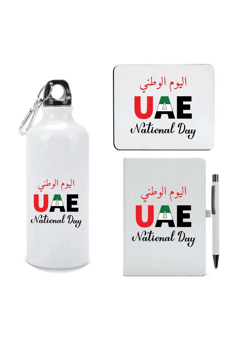 UAE National Day Pack of 3 Combo Mouse Pad - Water Bottle - Gifts for UAE Flag Day - Celebrate the UAE National Day  - Image 1