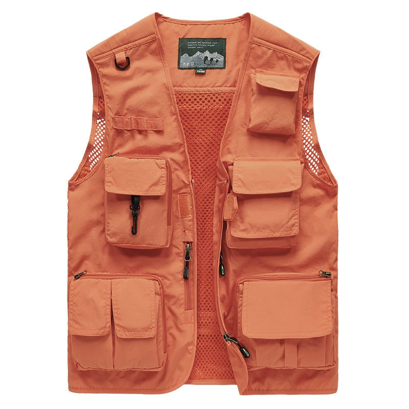 Multi-Pocket Vest Street Wear Sports Loose Vest Men'S Waistcoat Sleeveless Fishing Jacket Custom Logo - Image 5