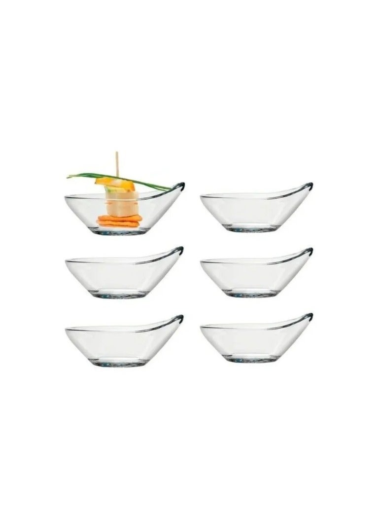 باساباتشي Pasabahce 6 Piece Glass Sauce Bowls Gastroboutique Set- Turkey Made Clear - Image 1