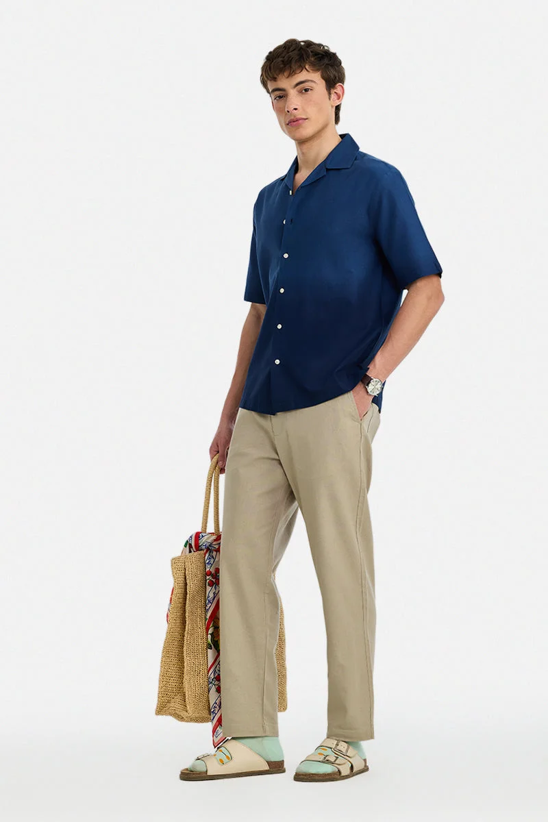 سنيتش Beige Solid Relaxed Casual Trousers