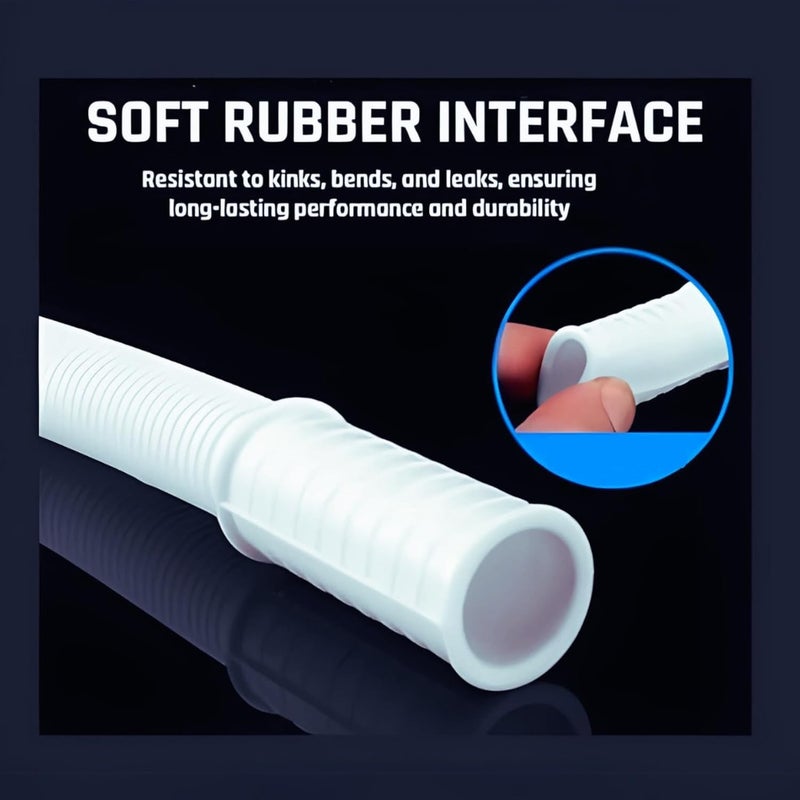 NEW WARE خرطوم متعدد الاستخدامات بطول 5 متر لتمديد تصريف المياه لمخرج مكيف الهواء - عبوة واحدة - أبيض - Image 5