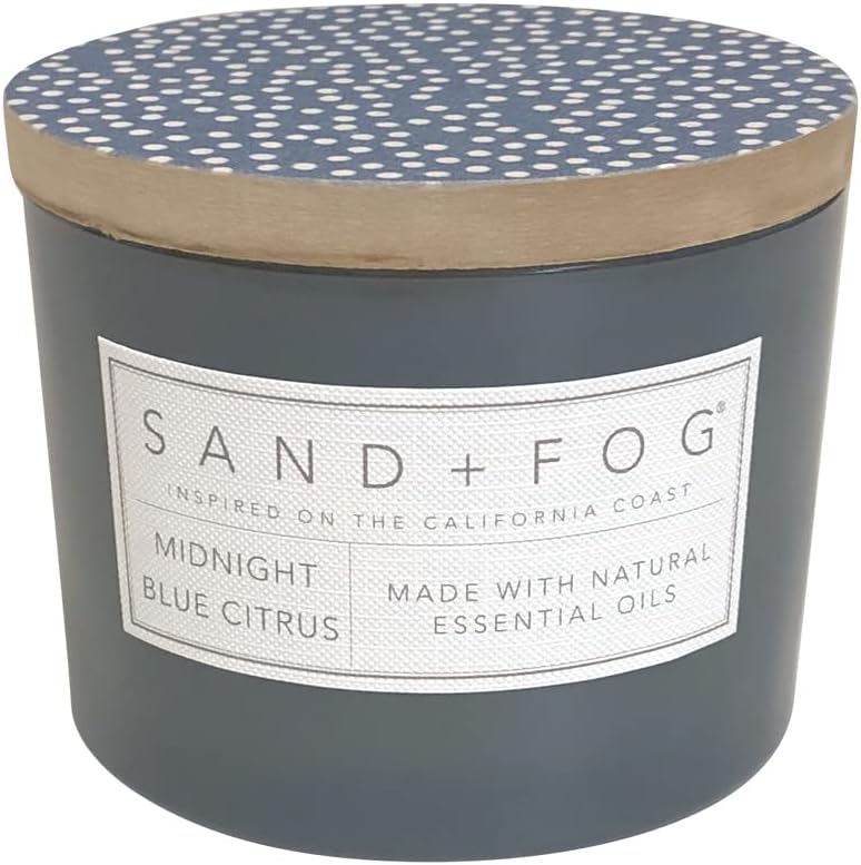 Sand + Fog Scented Candle - Midnight Blue Citrus – Additional Scents and Sizes – 100% Cotton Lead-Free Wick - Luxury Air Freshening Jar Candles - Perfect Home Decor – 12oz - Image 1