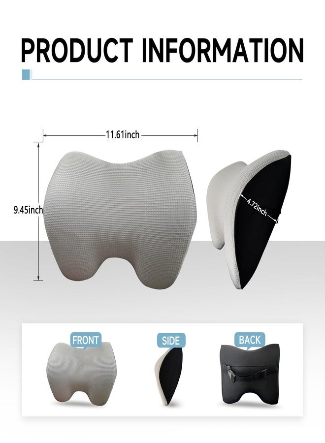 SPRFUFLY Make Comforting Car Headrest Pillow, Car Pillow for Driving with Adjustable Strap, 100% Memory Foam Neck Cushion, Breathable Removable Cover & Ergonomic Design - Car Neck Pillow(Moonlight-Silver, 1PC) - Image 2