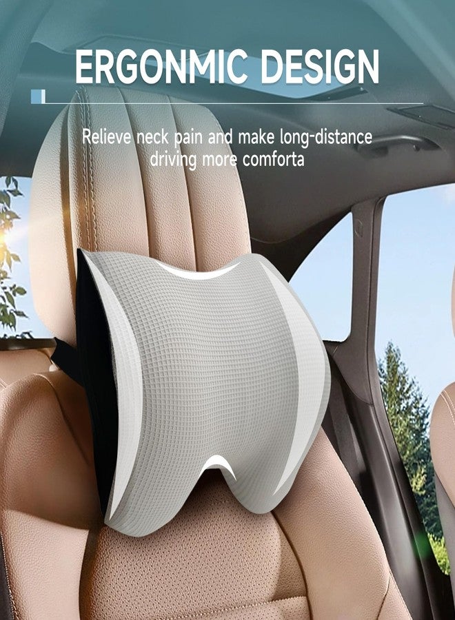 SPRFUFLY Make Comforting Car Headrest Pillow, Car Pillow for Driving with Adjustable Strap, 100% Memory Foam Neck Cushion, Breathable Removable Cover & Ergonomic Design - Car Neck Pillow(Moonlight-Silver, 1PC) - Image 4