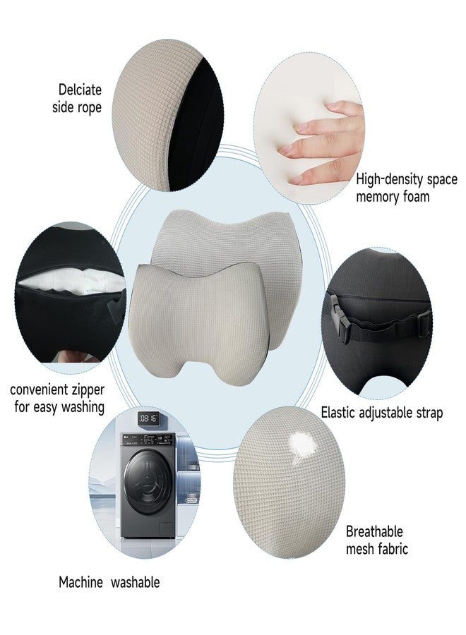 SPRFUFLY Make Comforting Car Headrest Pillow, Car Pillow for Driving with Adjustable Strap, 100% Memory Foam Neck Cushion, Breathable Removable Cover & Ergonomic Design - Car Neck Pillow(Moonlight-Silver, 1PC) - Image 3