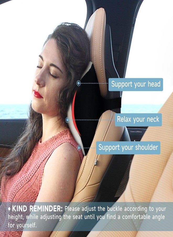 SPRFUFLY Make Comforting Car Headrest Pillow, Car Pillow for Driving with Adjustable Strap, 100% Memory Foam Neck Cushion, Breathable Removable Cover & Ergonomic Design - Car Neck Pillow(Moonlight-Silver, 1PC) - Image 5