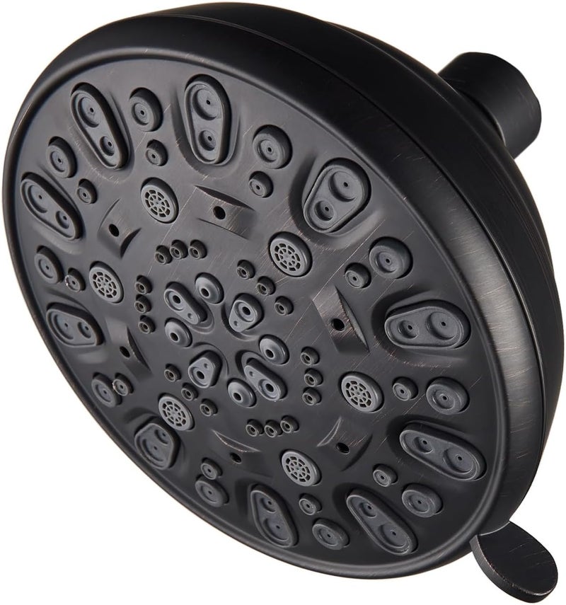 VMASSTONE High Pressure Shower Head 4.7" Rain Fixed Showerhead 7-Spray Setting with Adjustable Brass Swivel Ball Joint - Excellent Replacement for Your Bath Shower Head (FM-001 Oil Rubbed Bronze) - Image 1