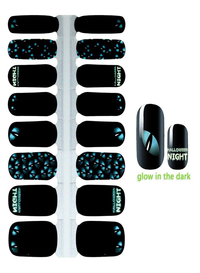 SILPECWEE 5 Sheets Nail Polish Strips Glow in The Dark Nail Wraps Halloween Self Adhesive Nail Polish Stickers for Women Fluorescence Gel Nail Strips Nail Accessories with 1pc Nail File - Image 2