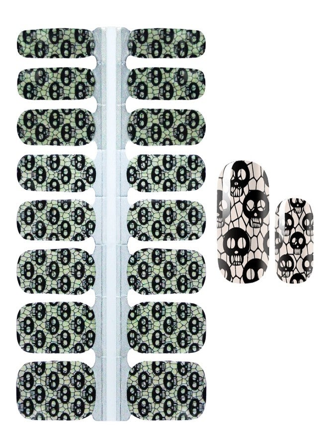 SILPECWEE 5 Sheets Nail Polish Strips Glow in The Dark Nail Wraps Halloween Self Adhesive Nail Polish Stickers for Women Fluorescence Gel Nail Strips Nail Accessories with 1pc Nail File - Image 4