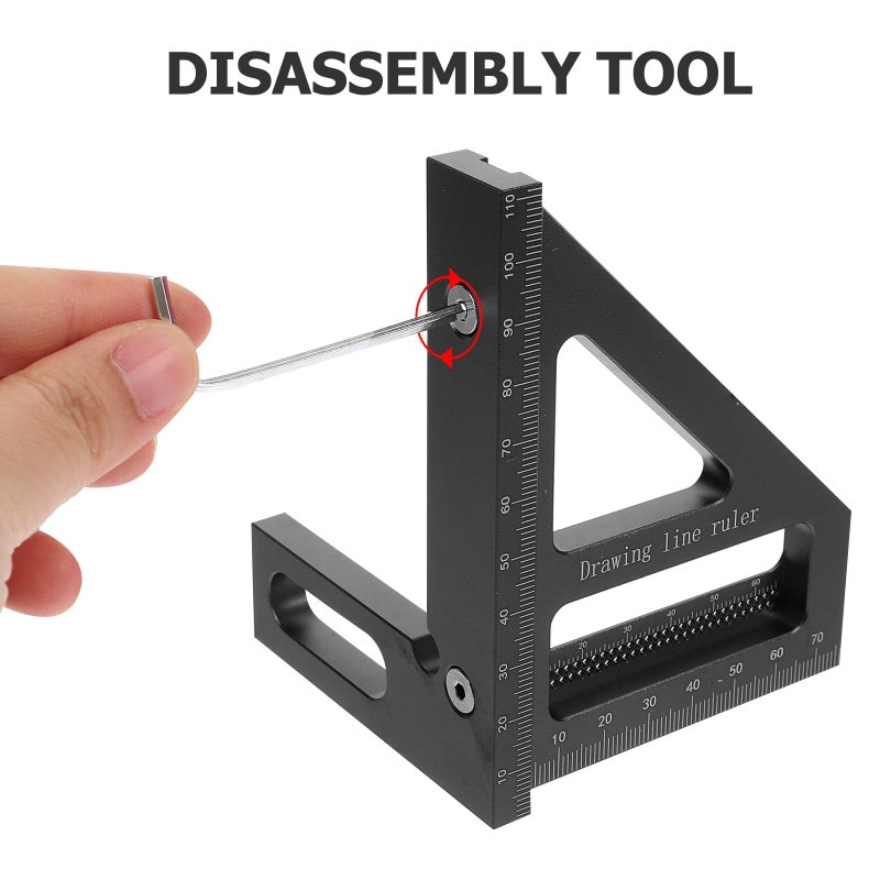 Aluminum Triangle Ruler 90 Degree Carpenter Square Woodworking Measuring Layout Tool - Image 5