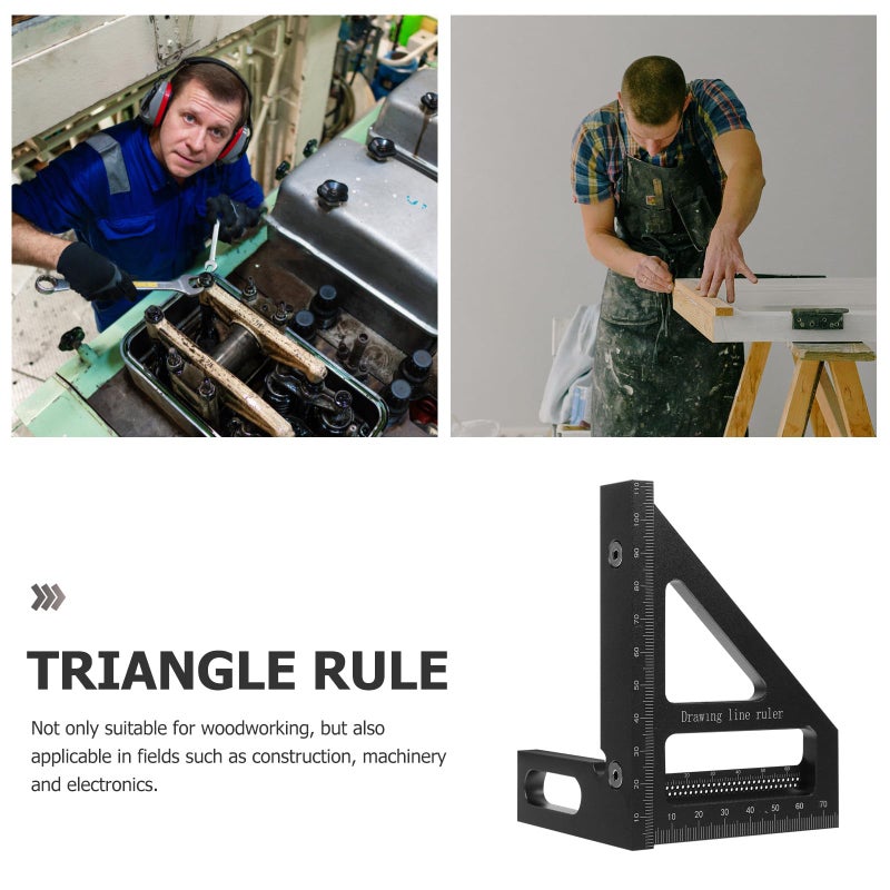 Aluminum Triangle Ruler 90 Degree Carpenter Square Woodworking Measuring Layout Tool - Image 4