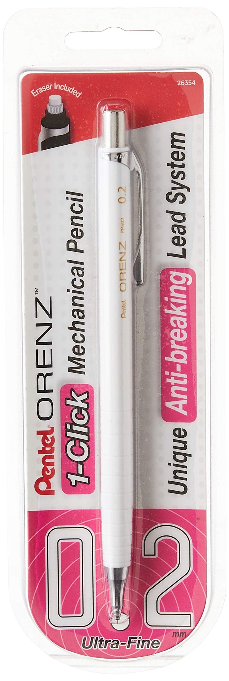 Pentel® Orenz Mechanical Pencil, B Lead, 0.2 mm, White Barrel - Image 3