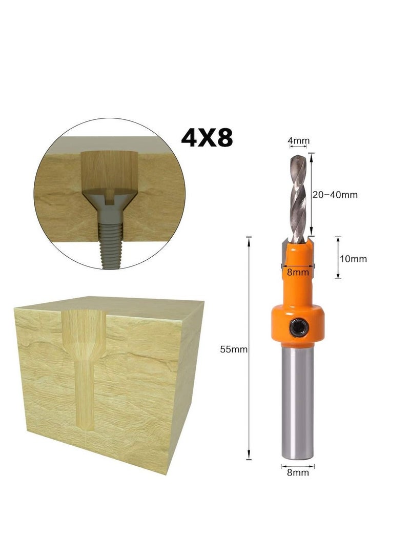 SYOSI 5 Pcs HSS Countersink Drill Bit Set, Woodworking Chamfer Screws Hole Drills Bit for Wood Drilling, Plastic, Drilling Holes（2.8mm, 3mm, 3.2mm, 3.5mm, 4mm）Drill Tools & Accessories - Image 4