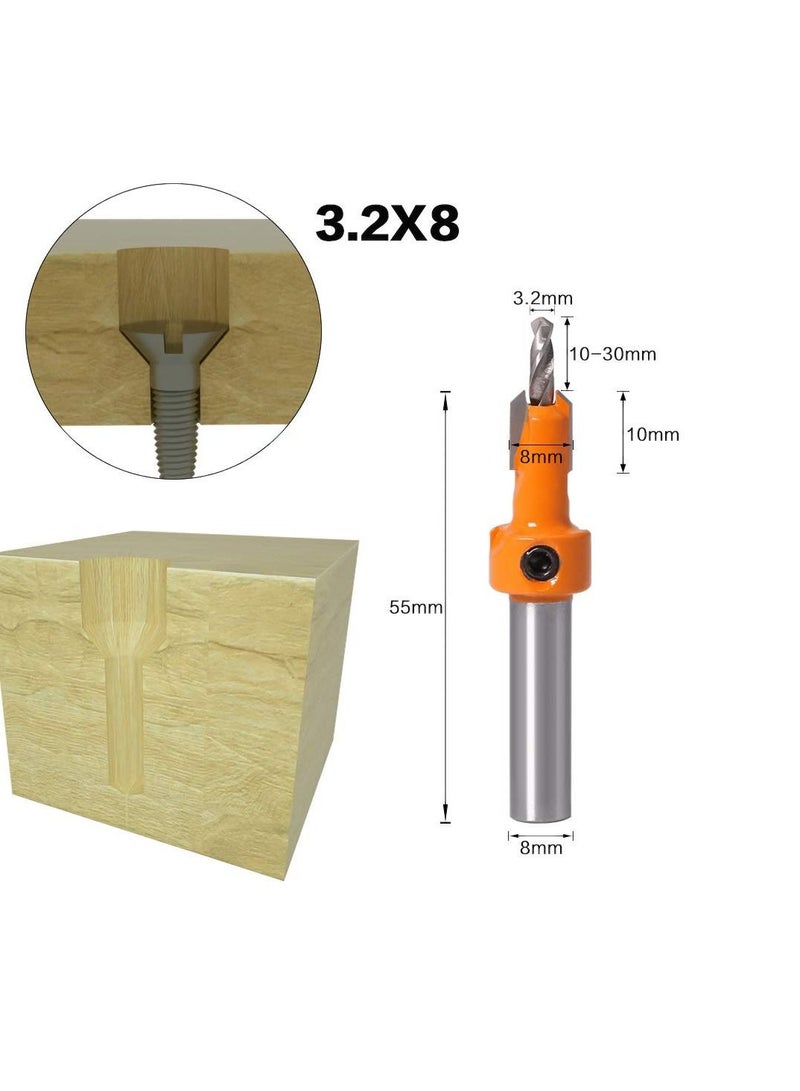 SYOSI 5 Pcs HSS Countersink Drill Bit Set, Woodworking Chamfer Screws Hole Drills Bit for Wood Drilling, Plastic, Drilling Holes（2.8mm, 3mm, 3.2mm, 3.5mm, 4mm）Drill Tools & Accessories - Image 5