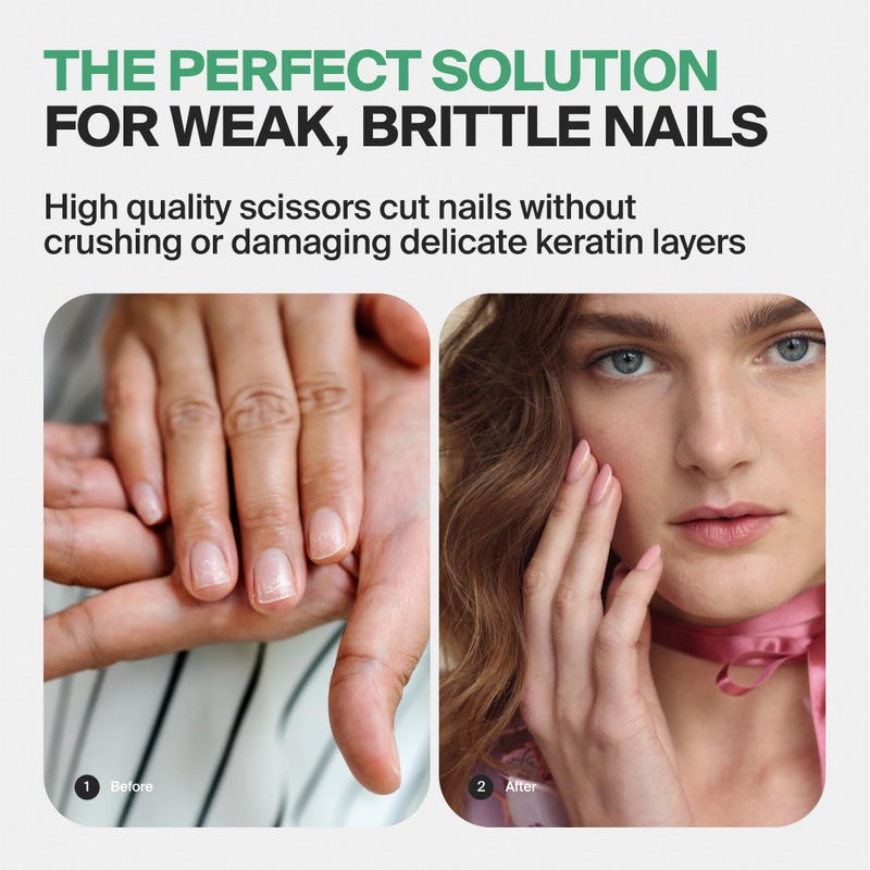 GERMANIKURE Nail and Cuticle Scissors - FINOX Stainless Steel Professional nail scissors for nail tips - nail scissors curved Manicure Tools in Leather Case - Ethically Made in Solingen Germany - 4702 - Image 3