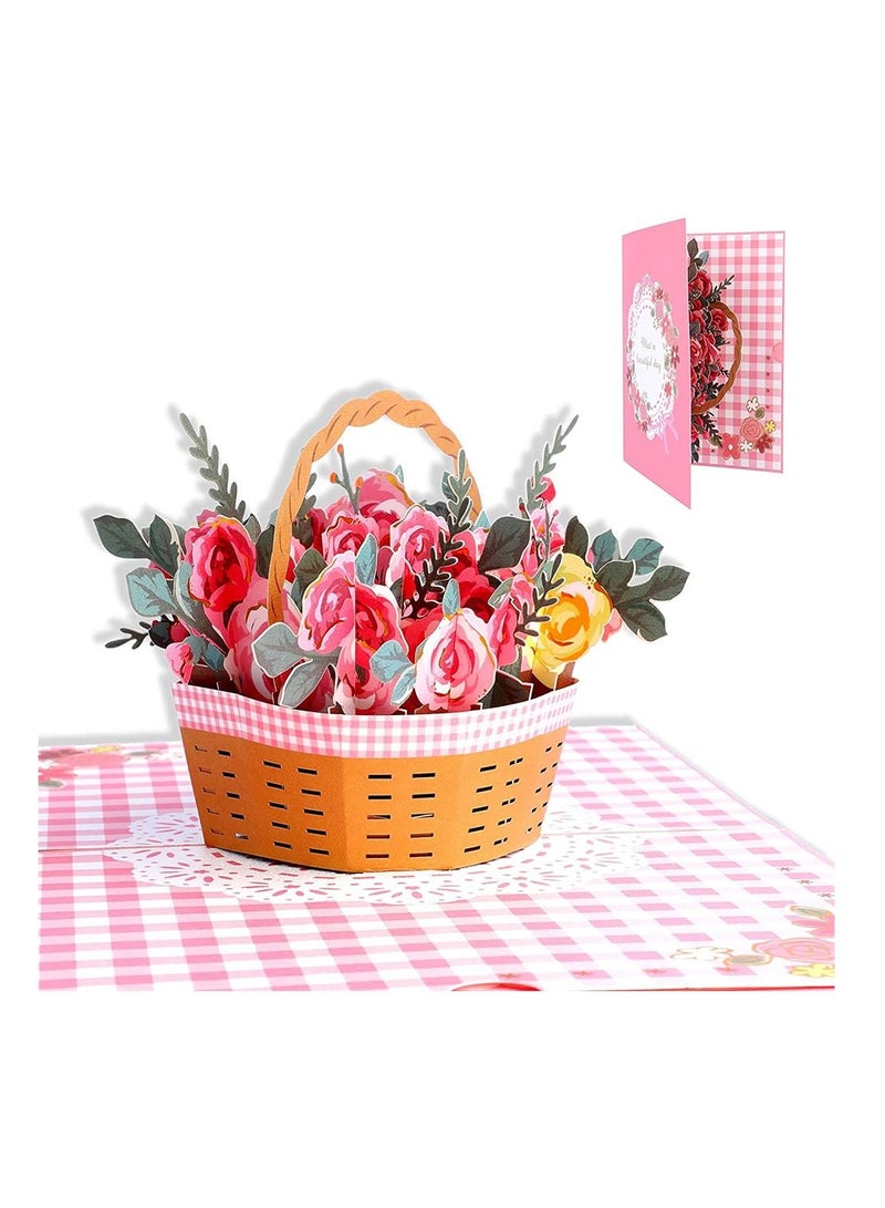 SYOSI 3D Pop up Flower Bouquet Greeting Card, Blank Card, Anniversary, Wedding or Party Invitation - For Wife, Mom, Sister, Grandma, Daughter, and Girlfriend - Image 1
