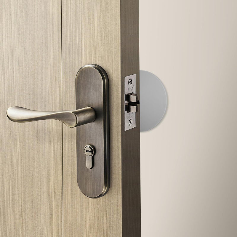 وسادات صدمات الباب الرمادي الفاتح 4 قطع واقيات حائط لاصقة حماية صامتة من الصدمات - Image 5