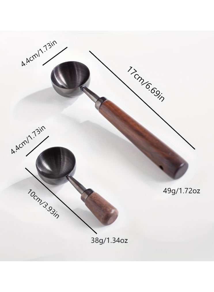 Vintage coffee measuring spoon, solid wood coffee spoon, 10 gram capacity, walnut handle, perfect for coffee, tea, etc., perfect holiday gift  - Image 4