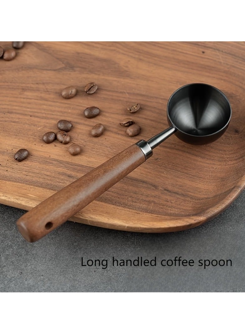 Vintage coffee measuring spoon, solid wood coffee spoon, 10 gram capacity, walnut handle, perfect for coffee, tea, etc., perfect holiday gift  - Image 1