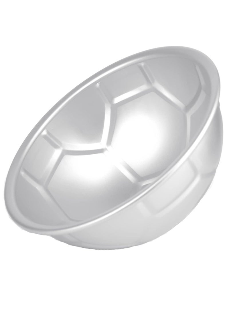 9 قطعة نصف جولة على شكل كعكة كرة القدم قالب سميكة سبيكة الألومنيوم قالب عيد ميلاد الخبز وعاء، فضية. - Image 3