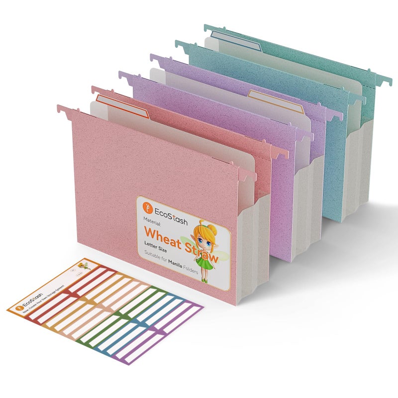 EcoStash Extra Capacity Hanging File Folders 315 Reinforced Wheat Straw Expanding Hanging Folder Letter Size Heavy Duty for Filing Cabinets File Organizer for Office Home3 Packs - Image 2