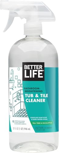 BETTER LIFE Bathroom Cleaner Tea Tree Bathtub Shower Cleaner Spray for Glass and Tile Foaming Mold and Mildew Remover for Tub Works on Hard Water Stains 32oz Pack of 1 - Image 1
